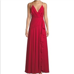 Fame and Partners ruffle criss cross back dress